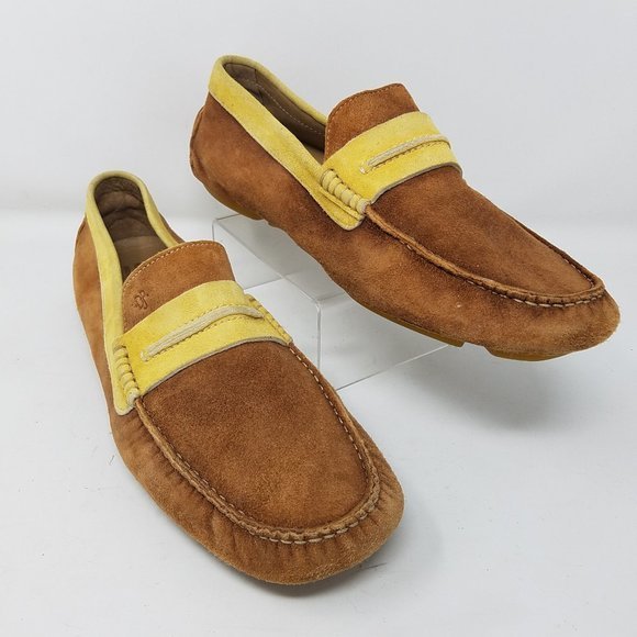 Donald J. Pliner Other - Donald J. Pliner shoes‎ brown/yellow suede VERGIL MAMA BROWN driver moc 12